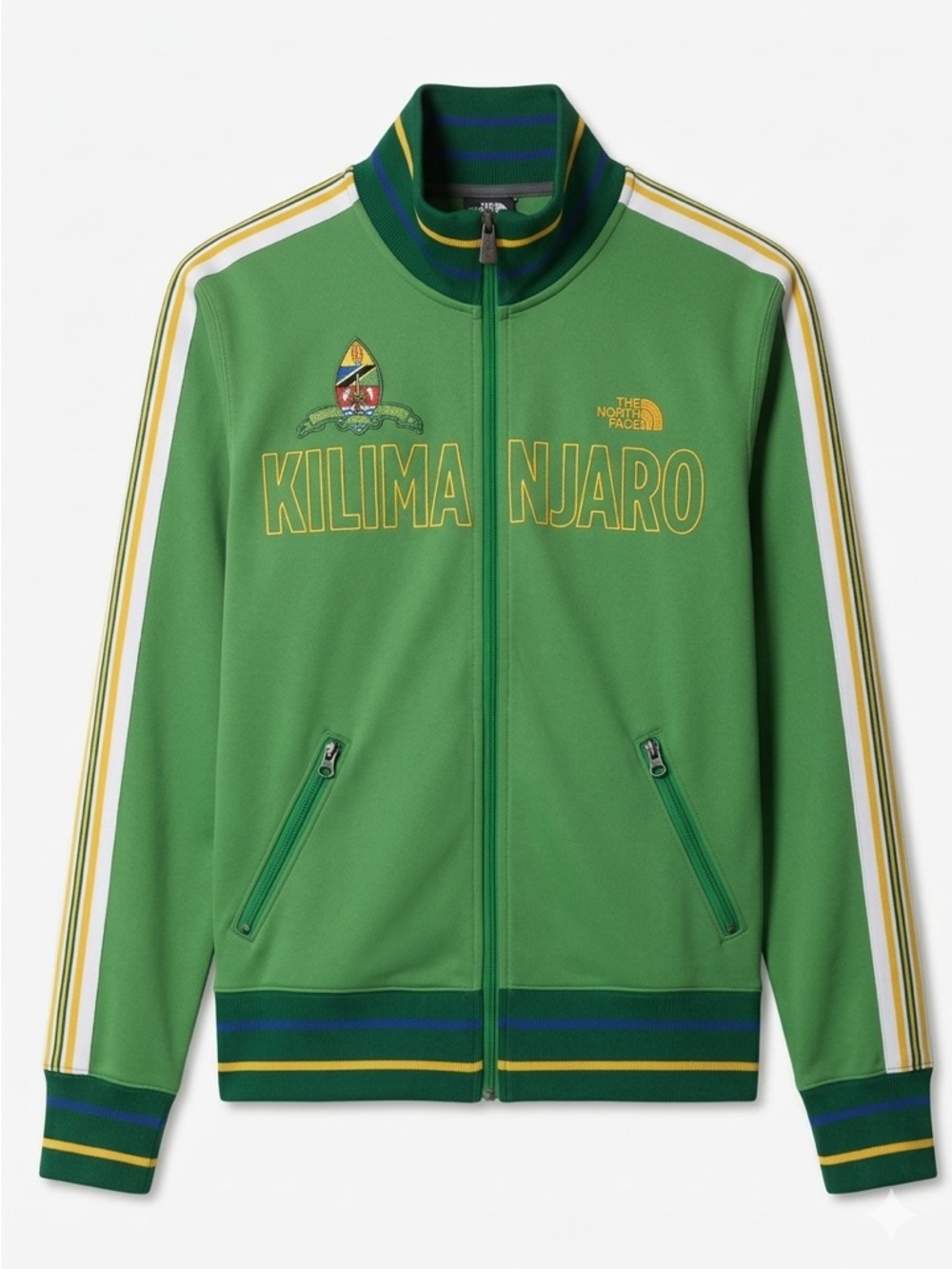 Vintage The North Face Green Kilimanjaro Track Jacket with Yellow Accents - Picture 2 of 11